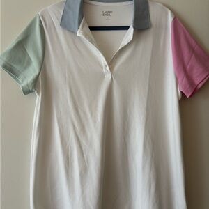 Lands' End Colorblock Polo Shirt